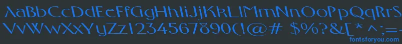 フォントFosterexpandedbsRegular – 黒い背景に青い文字