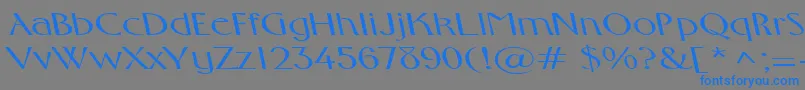 FosterexpandedbsRegular-Schriftart – Blaue Schriften auf grauem Hintergrund