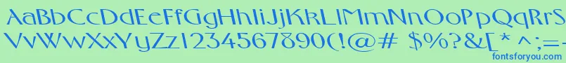 FosterexpandedbsRegular Font – Blue Fonts on Green Background
