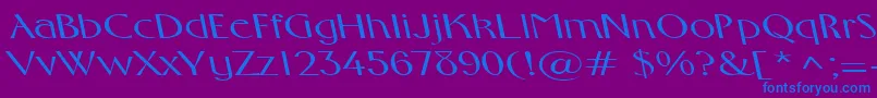 FosterexpandedbsRegular Font – Blue Fonts on Purple Background