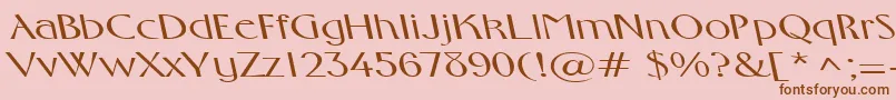 フォントFosterexpandedbsRegular – ピンクの背景に茶色のフォント