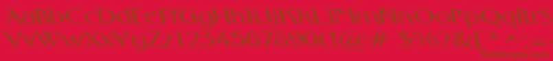 FosterexpandedbsRegular-Schriftart – Braune Schriften auf rotem Hintergrund