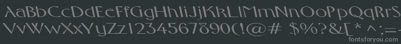 フォントFosterexpandedbsRegular – 黒い背景に灰色の文字