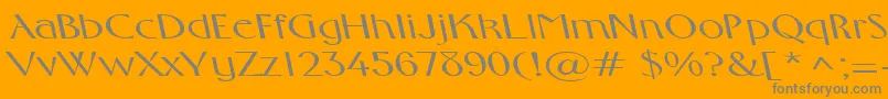FosterexpandedbsRegular-fontti – harmaat kirjasimet oranssilla taustalla