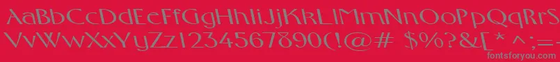 FosterexpandedbsRegular-fontti – harmaat kirjasimet punaisella taustalla