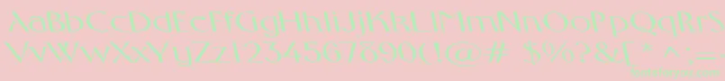 フォントFosterexpandedbsRegular – ピンクの背景に緑の文字