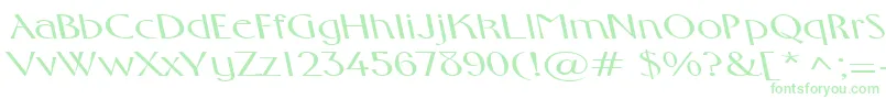 フォントFosterexpandedbsRegular – 白い背景に緑のフォント