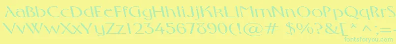 FosterexpandedbsRegular-fontti – vihreät fontit keltaisella taustalla