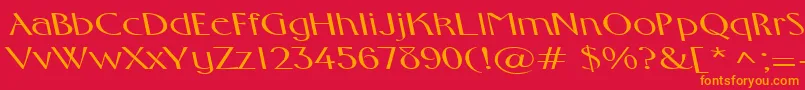 FosterexpandedbsRegular Font – Orange Fonts on Red Background