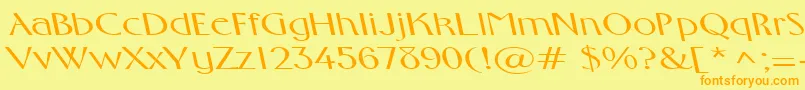 FosterexpandedbsRegular Font – Orange Fonts on Yellow Background