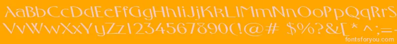 FosterexpandedbsRegular-fontti – vaaleanpunaiset fontit oranssilla taustalla