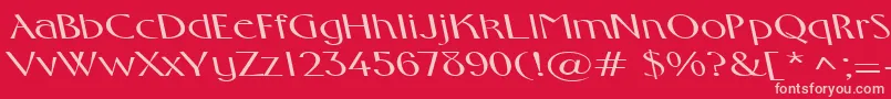 FosterexpandedbsRegular-fontti – vaaleanpunaiset fontit punaisella taustalla