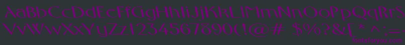 フォントFosterexpandedbsRegular – 黒い背景に紫のフォント
