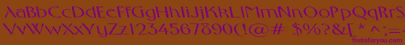 Czcionka FosterexpandedbsRegular – fioletowe czcionki na brązowym tle
