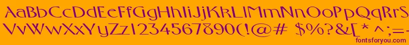 FosterexpandedbsRegular-fontti – violetit fontit oranssilla taustalla
