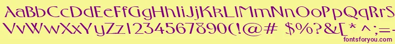 FosterexpandedbsRegular-Schriftart – Violette Schriften auf gelbem Hintergrund