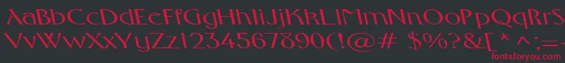 フォントFosterexpandedbsRegular – 黒い背景に赤い文字