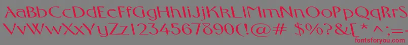 フォントFosterexpandedbsRegular – 赤い文字の灰色の背景