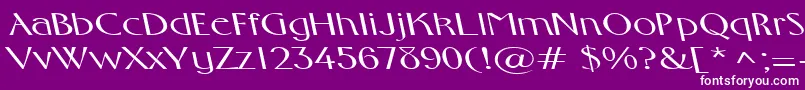 FosterexpandedbsRegular-Schriftart – Weiße Schriften auf violettem Hintergrund