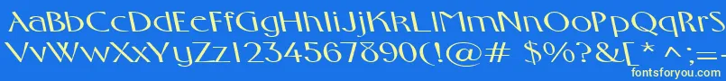 FosterexpandedbsRegular-fontti – keltaiset fontit sinisellä taustalla