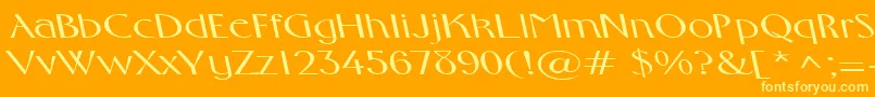 FosterexpandedbsRegular-fontti – keltaiset fontit oranssilla taustalla