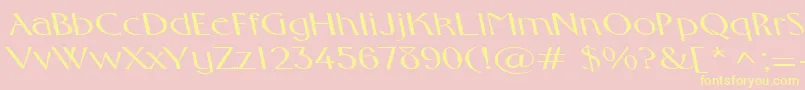 FosterexpandedbsRegular-Schriftart – Gelbe Schriften auf rosa Hintergrund