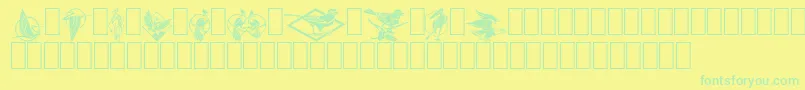 fuente Fabel2 – Fuentes Verdes Sobre Fondo Amarillo