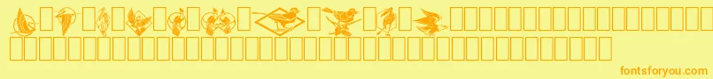 Fonte Fabel2 – fontes laranjas em um fundo amarelo