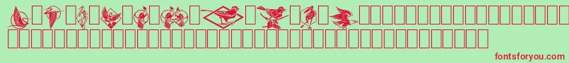 フォントFabel2 – 赤い文字の緑の背景