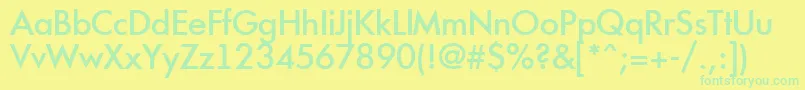 Futur18 Font – Green Fonts on Yellow Background