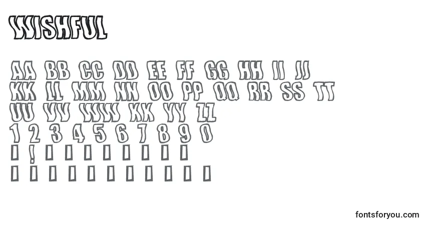 Czcionka Wishful – alfabet, cyfry, specjalne znaki