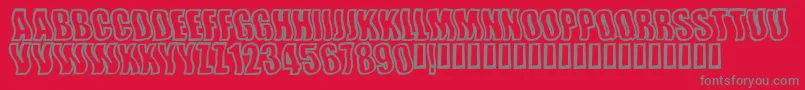 フォントWishful – 赤い背景に灰色の文字