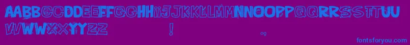 Шрифт QueFontita21 – синие шрифты на фиолетовом фоне