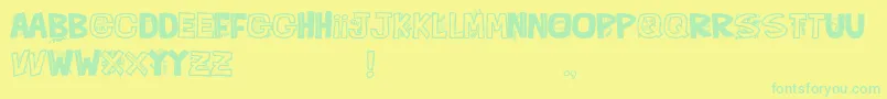 Шрифт QueFontita21 – зелёные шрифты на жёлтом фоне