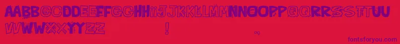 QueFontita21 Font – Purple Fonts on Red Background