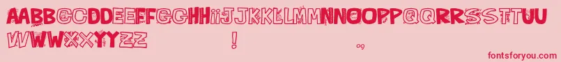 QueFontita21 Font – Red Fonts on Pink Background