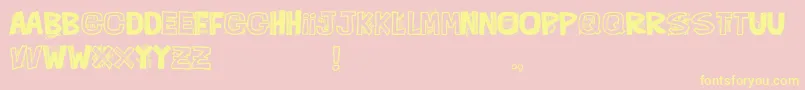 QueFontita21 Font – Yellow Fonts on Pink Background