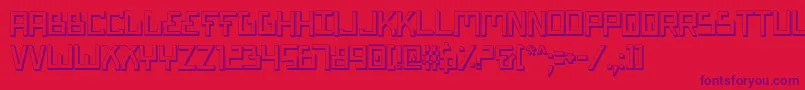 Fonte BionicTypeShadow – fontes roxas em um fundo vermelho