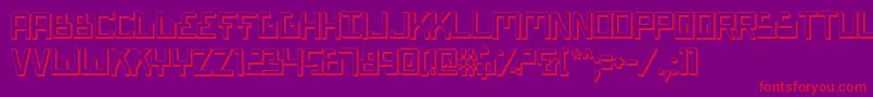Czcionka BionicTypeShadow – czerwone czcionki na fioletowym tle