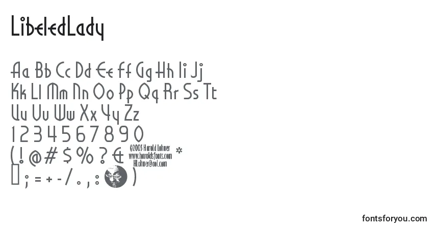 Шрифт LibeledLady – алфавит, цифры, специальные символы