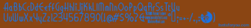LibeledLady Font – Blue Fonts on Brown Background