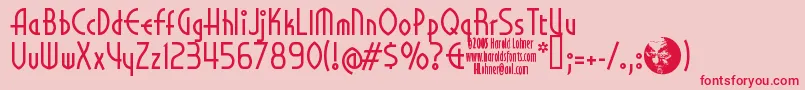 フォントLibeledLady – ピンクの背景に赤い文字