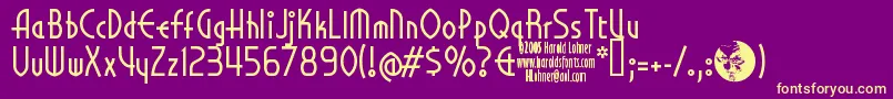 LibeledLady Font – Yellow Fonts on Purple Background