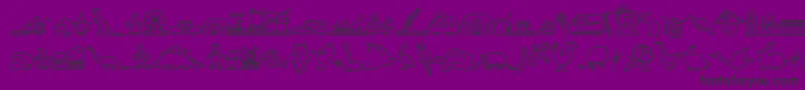 LokinderdingsbumsLinks-Schriftart – Schwarze Schriften auf violettem Hintergrund