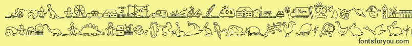 LokinderdingsbumsLinks Font – Black Fonts on Yellow Background
