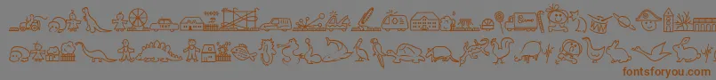 LokinderdingsbumsLinks Font – Brown Fonts on Gray Background