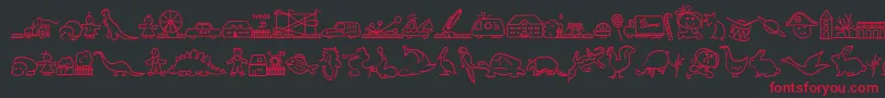 LokinderdingsbumsLinks Font – Red Fonts on Black Background