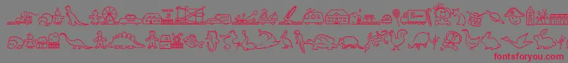 LokinderdingsbumsLinks Font – Red Fonts on Gray Background