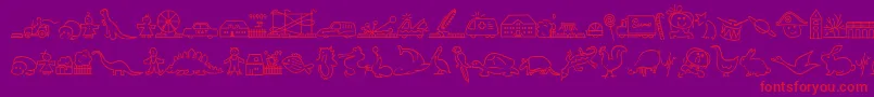 LokinderdingsbumsLinks Font – Red Fonts on Purple Background