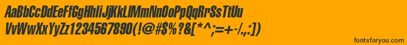 AglettericaextracompressedcItalic Font – Black Fonts on Orange Background